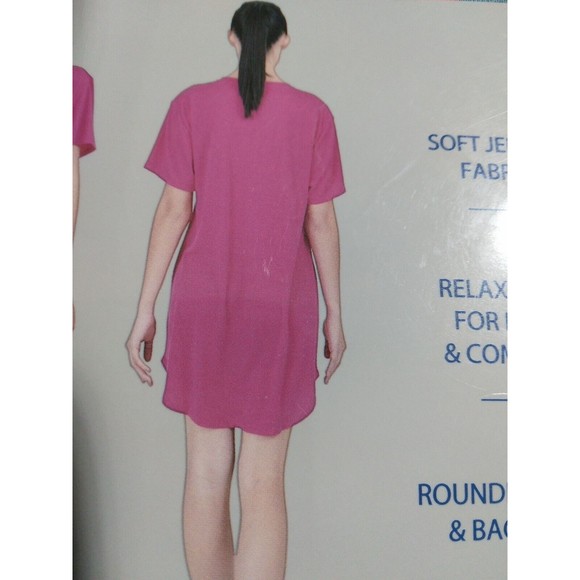 NWT Woman's Size Small 4 - 6 Sleep Shirts Gown 2 Pack 1 Floral 1 Solid NEW - Picture 2 of 3